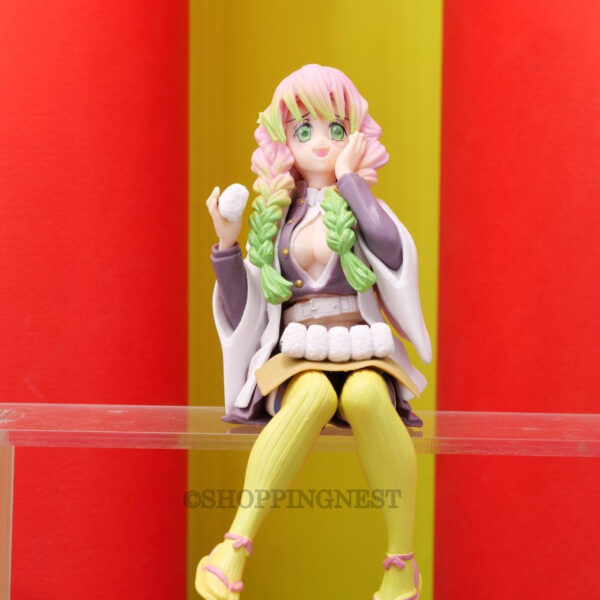 Demon Slayer Figure Mitsuri Kanroji Eating Rice Balls Anime Sitting Pose Character Action Figure | 15 CMS |