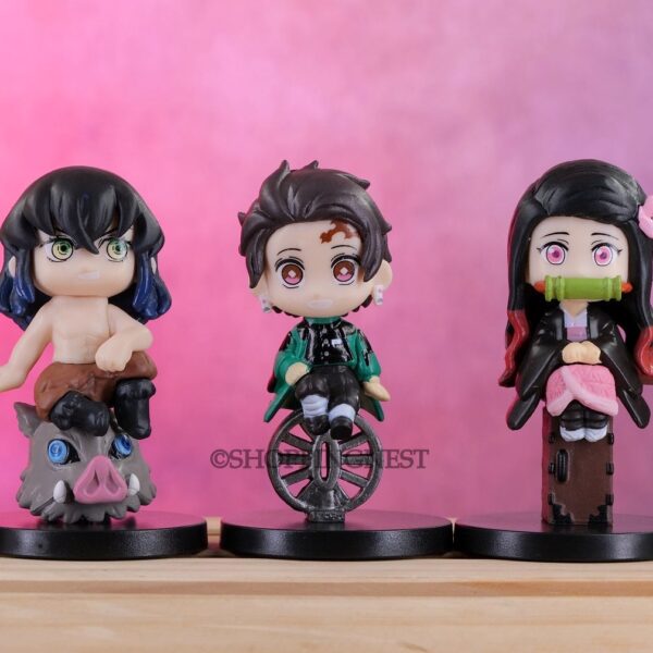 Demon slayer Set of 5 Chibi Sitting Action Figures