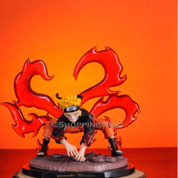 Naruto Anime Uzumaki Naruto Kyuubi Nine Tail Fox Battle Decoration PVC Action Figure | 19 Cms |