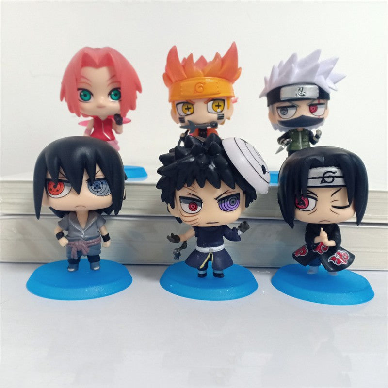 Naruto Blue Stand Set Of 6 Anime weeb Manga Collectible Action Figure