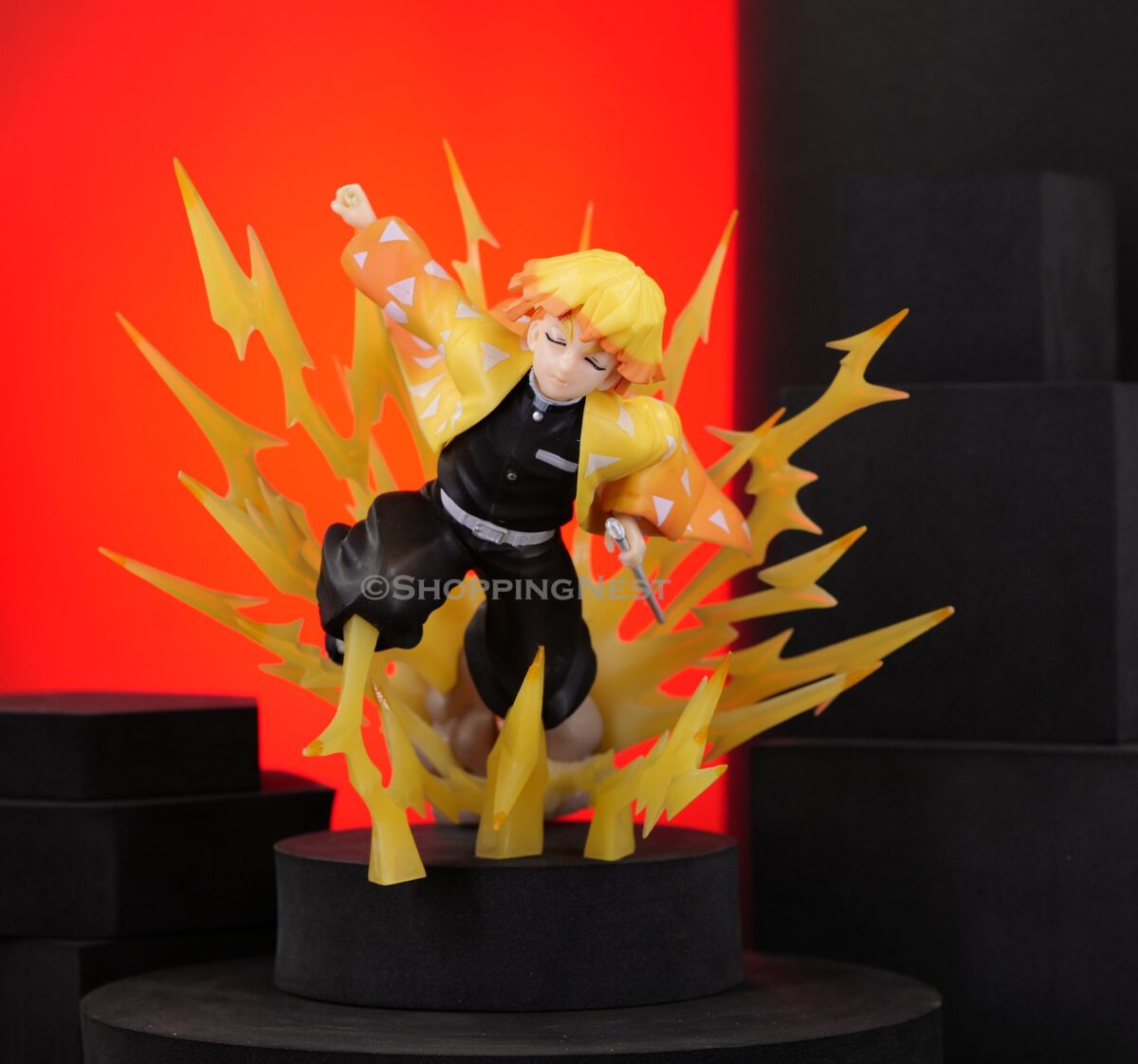 Demon Slayer Agatsuma Zenitsu Action Figure Lightning Effect | 21 Cms |