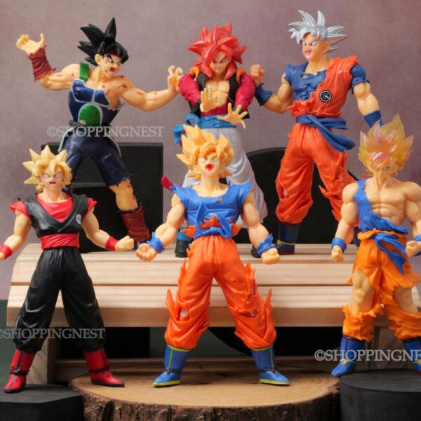 Dragon Ball Z Set of 6 Action Figure Self Standing Set Figurine