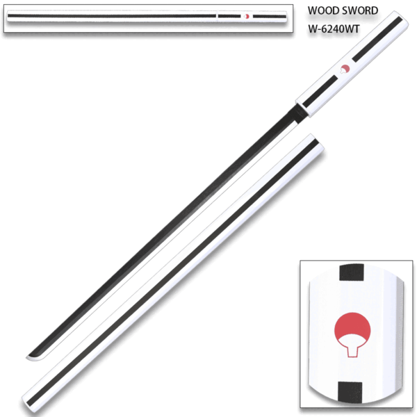 Naruto Sasuke White Sword Of Kusanagi Wooden Katana for Cosplay |104 Cms|