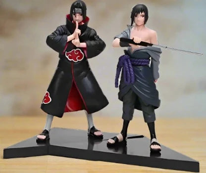 Naruto Shippuden | Sasuke - Itachi Uchiha Set of 2 Anime Action Figures | 13 Cm |